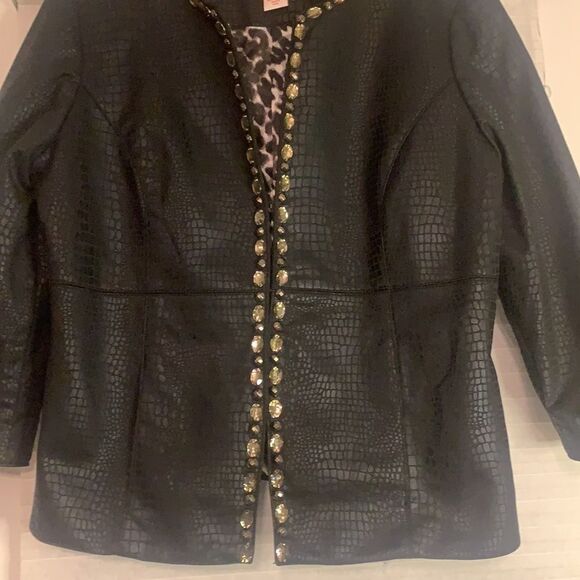 Ruby Rd. Black Jacket Blazer Jewels Jeweled Size 10 - Picture 3 of 6